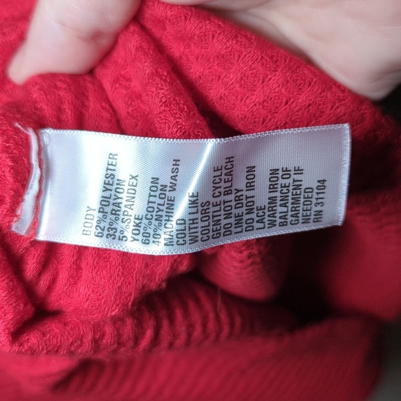 3 for $10 Bundle Sale! Merry Wear Red Waffle Knit Sweater Lace Girls Size S - Picture 3 of 4